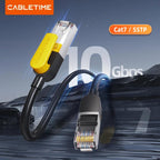 CABLETIME CN70 Cat 7 Ethernet Patch Cable | 10Gbps, 600MHz, S/STP Shielding, Gold-Plated Connectors (1M / 3M / 5M)