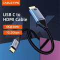 CABLETIME CC12N USB-C to HDMI Cable | 4K 30Hz Ultra HD | Plug & Play Display Cable