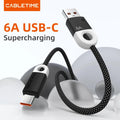CABLETIME CAP1J 6A USB-A to USB-C Fast Charging Cable | SuperCharge High-Speed Braided Cable