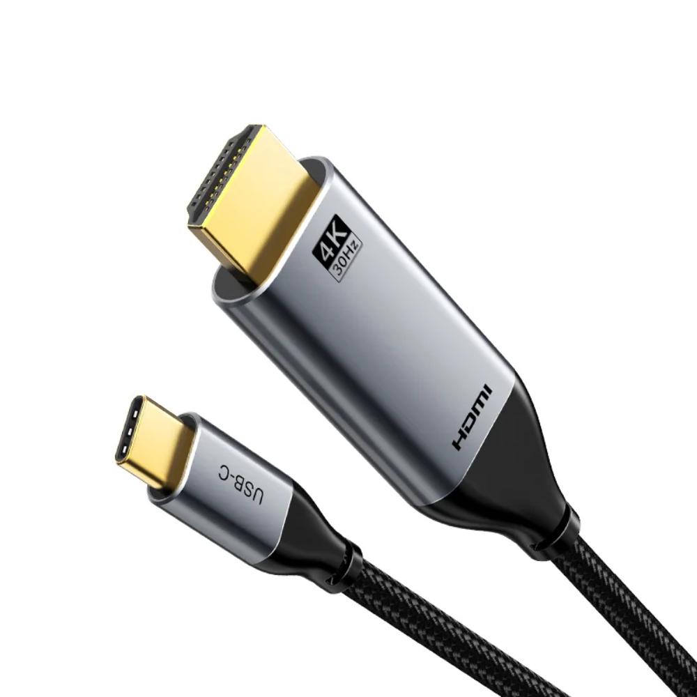 CABLETIME CC12N USB-C to HDMI Cable | 4K 30Hz Ultra HD | Plug & Play Display Cable