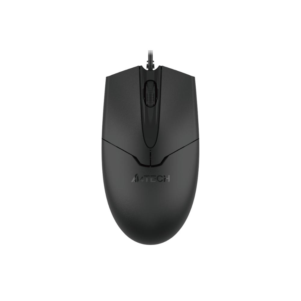 A4Tech OP-550S Wired Silent Mouse | USB, Silent Click, Teflon Feet, Ergonomic Design, Black