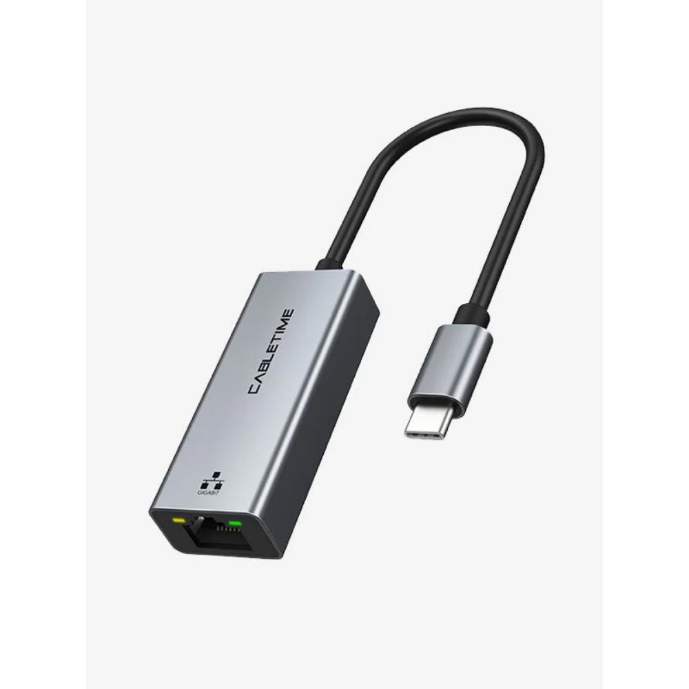 CABLETIME CB51G USB-C to Gigabit Ethernet Adapter | Thunderbolt 3/4 Compatible | 1000Mbps RJ45 LAN | Aluminum Shell | Plug & Play