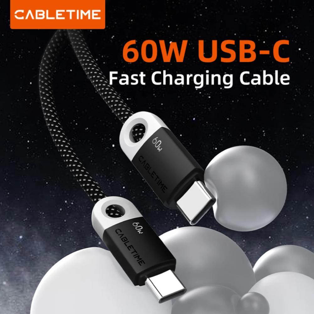 CABLETIME CUP4 60W USB-C Charge Cable | Braided Jacket & Smart Chip | 1M/2M