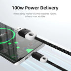 CABLETIME CAP1J 6A USB-A to USB-C Fast Charging Cable | SuperCharge High-Speed Braided Cable