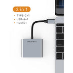 CABLETIME CB42G 3-in-1 USB-C Hub | HDMI 4K | USB 3.0 | PD 100W | Portable Adapter Regular priceRs.2,750.00