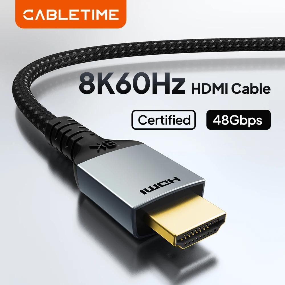 CABLETIME CH11H HDMI 2.1 Cable | 8K 60Hz / 4K 120Hz | 48Gbps Ultra High-Speed | eARC & HDR