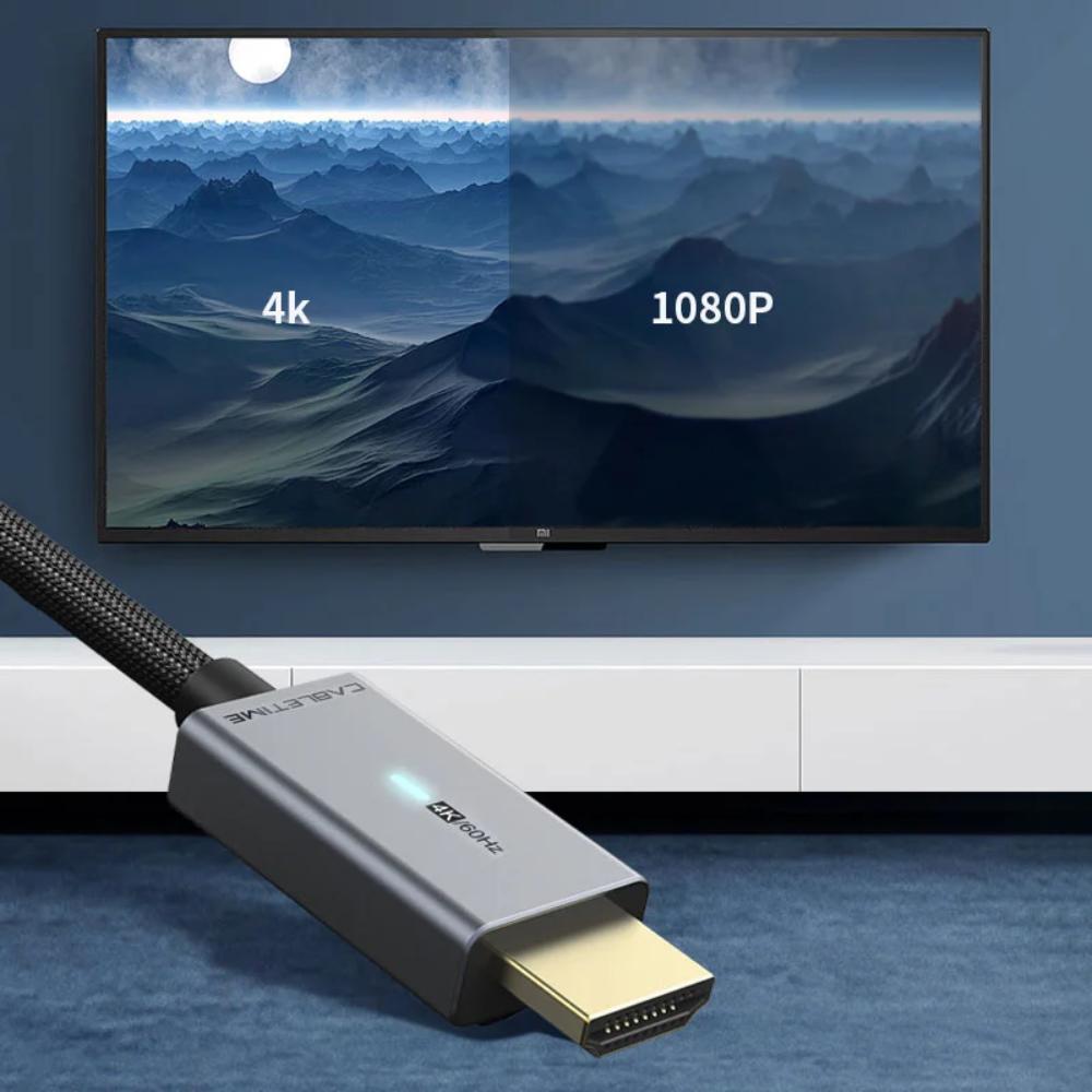 CABLETIME CD30K DisplayPort to HDMI Cable | 4K 60Hz UHD | DP to HDMI Converter Cable (1.8M)