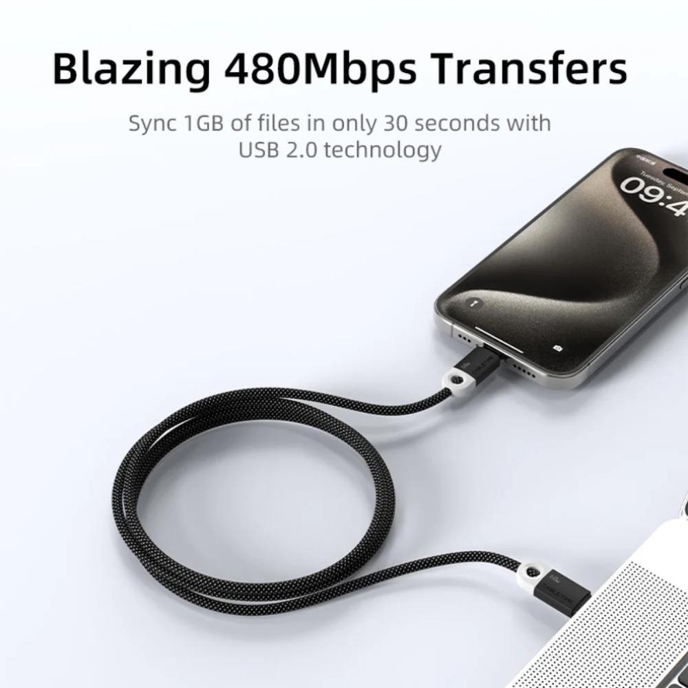 CABLETIME CUP4 60W USB-C Charge Cable | Braided Jacket & Smart Chip | 1M/2M