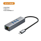 CABLETIME CB54G | CABLETIME USB-C 3-Port Hub with Gigabit Ethernet