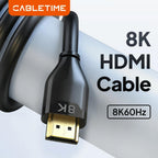 CABLETIME CH12 HDMI 2.1 Cable | 8K@60Hz, 4K@120Hz, 48Gbps, Gold-Plated, 1M/5M