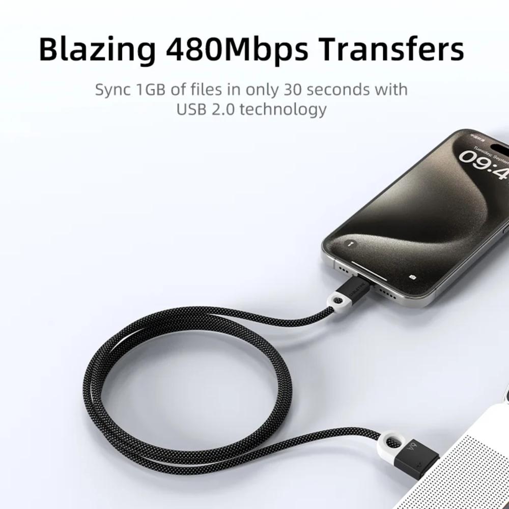 CABLETIME CAP1J 6A USB-A to USB-C Fast Charging Cable | SuperCharge High-Speed Braided Cable