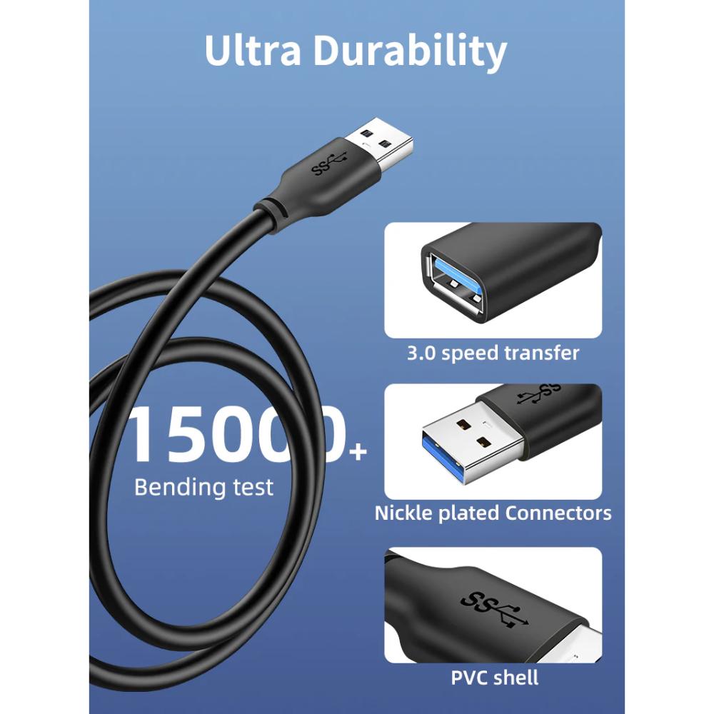 CABLETIME CA11L USB 3.0 A Male to Female Extension Cable | 5Gbps High-Speed USB Extender