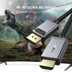 CABLETIME CD30K DisplayPort to HDMI Cable | 4K 60Hz UHD | DP to HDMI Converter Cable (1.8M)