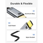 CABLETIME CC13K USB-C to HDMI 2.0 Cable | 4K 60Hz Ultra HD | 18Gbps High-Speed Display
