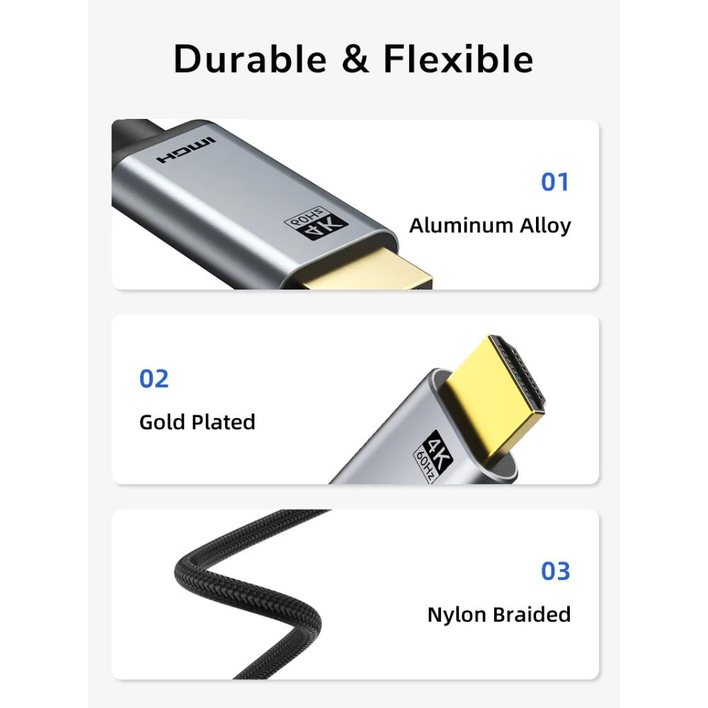 CABLETIME CC13K USB-C to HDMI 2.0 Cable | 4K 60Hz Ultra HD | 18Gbps High-Speed Display