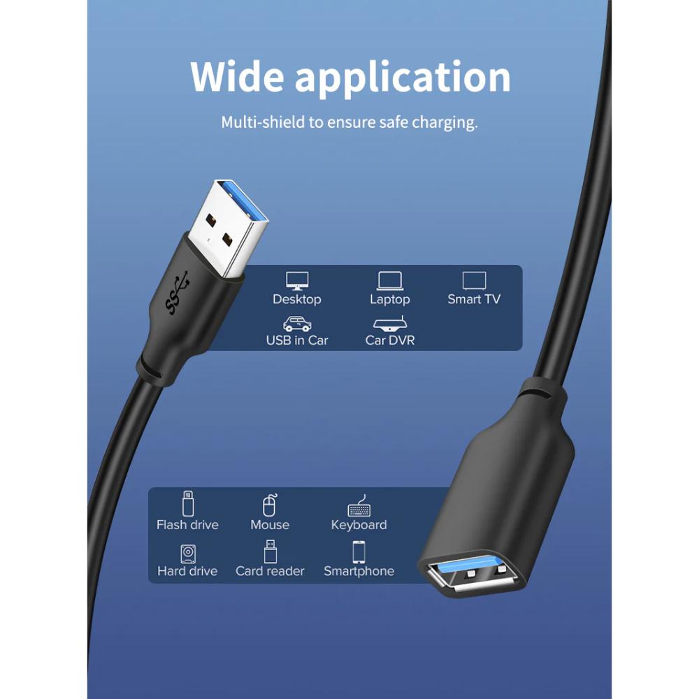 CABLETIME CA11L USB 3.0 A Male to Female Extension Cable | 5Gbps High-Speed USB Extender