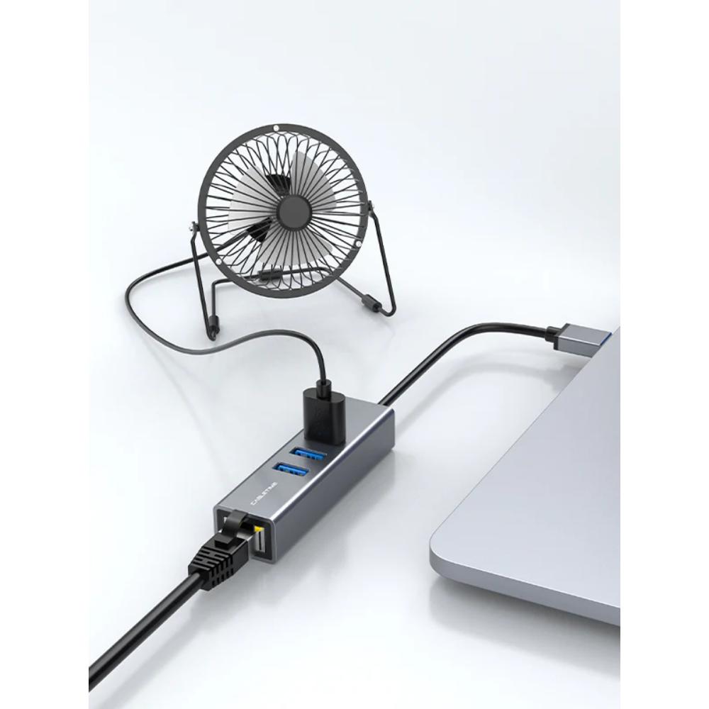 CABLETIME CB55G | USB 3.0 3-Port Hub with Gigabit Ethernet Adapter