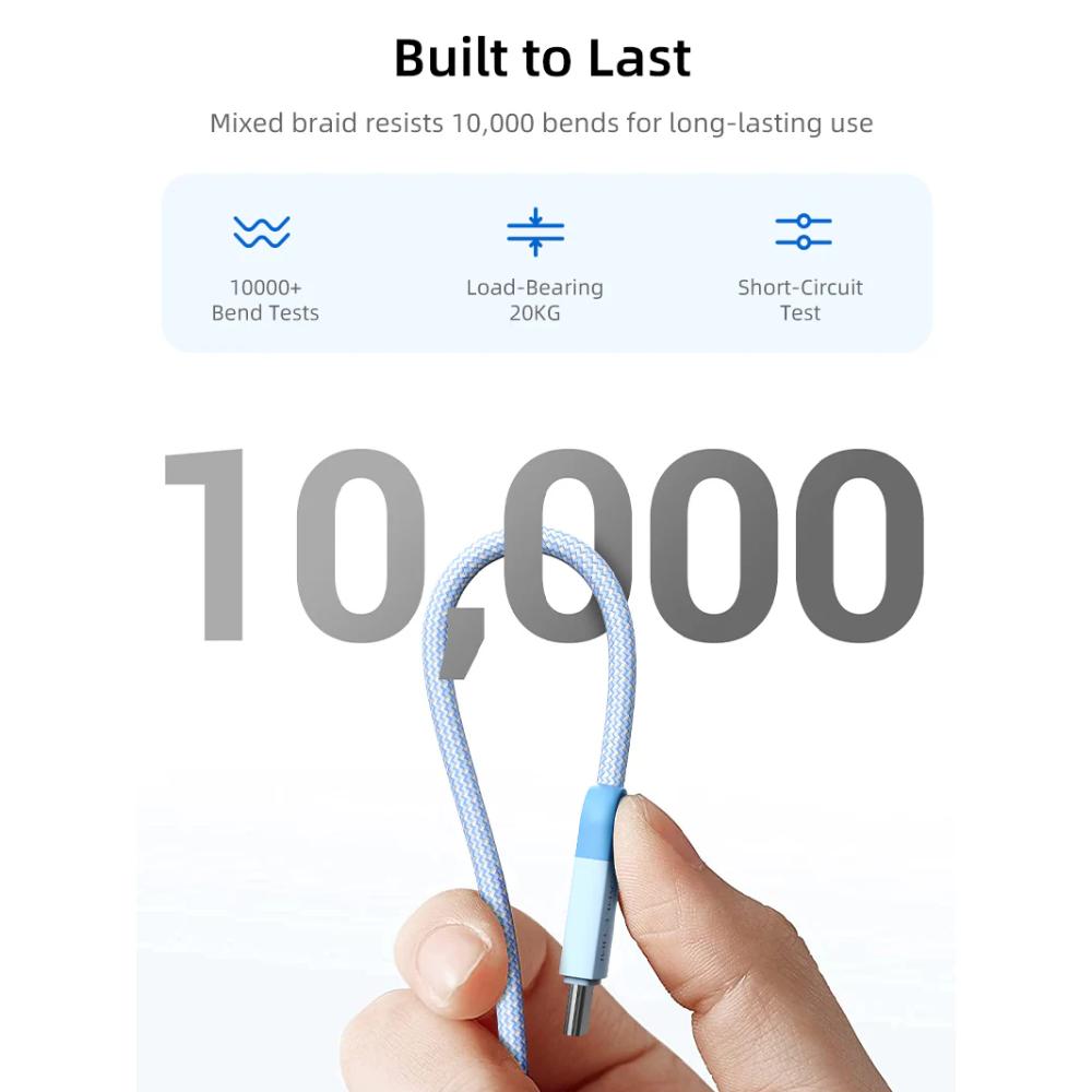 CABLETIME CUP1H 100W USB C to USB C Fast Charger Cable Braided for iPhone