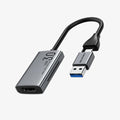 CABLETIME CB65G USB A+C to HDMI Video Capture Card | 1080P60Hz Output | 4K Input | Dual USB Interface | Aluminum Alloy Shell