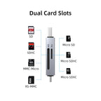 CABLETIME CD40G USB-C & USB-A SD/TF Card Reader | Dual Interface | 104MB/s High-Speed Data Transfer | Aluminum Alloy Shell