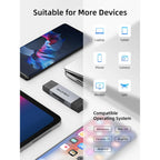 CABLETIME CD40G USB-C & USB-A SD/TF Card Reader | Dual Interface | 104MB/s High-Speed Data Transfer | Aluminum Alloy Shell