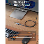 CABLETIME CA17 USB 3.0 A Male to Female Extension Cable | 5Gbps High-Speed Braided USB Extender
