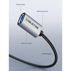 CABLETIME CA17 USB 3.0 A Male to Female Extension Cable | 5Gbps High-Speed Braided USB Extender