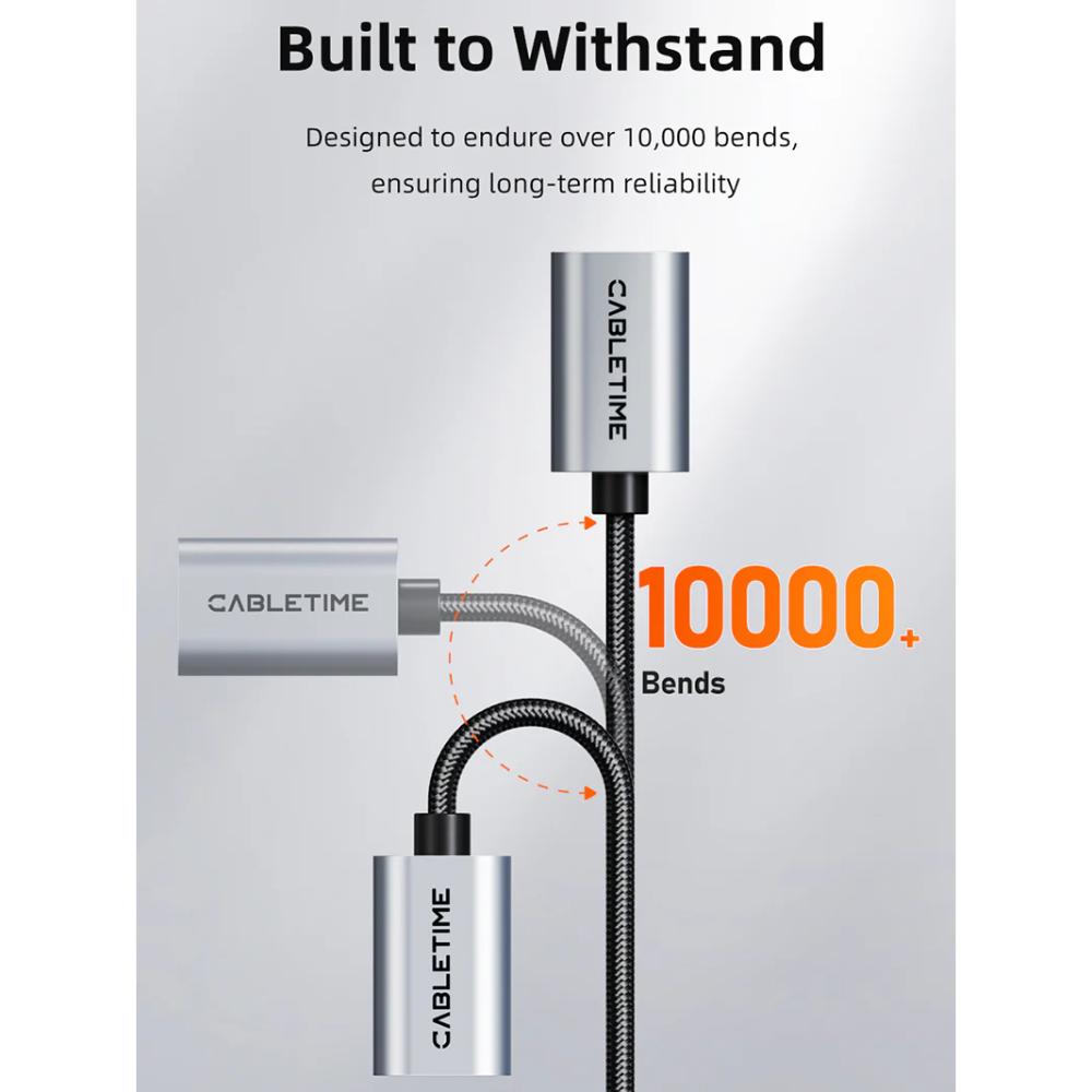 CABLETIME CA17 USB 3.0 A Male to Female Extension Cable | 5Gbps High-Speed Braided USB Extender