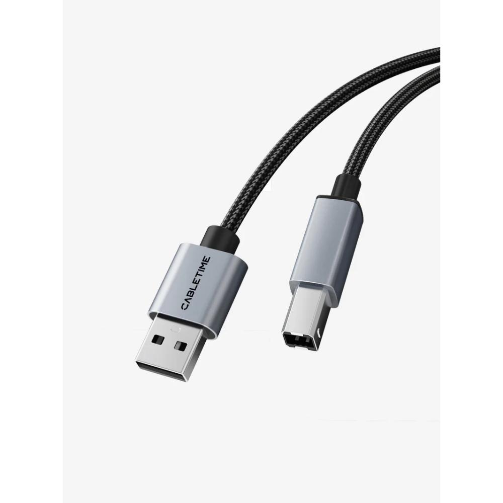 CABLETIME CA15L USB 2.0 A to B Printer Cable | 480Mbps High-Speed | Braided Durable Cable