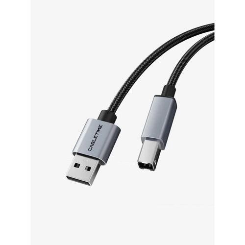 CABLETIME CA15L USB 2.0 A to B Printer Cable | 480Mbps High-Speed | Braided Durable Cable