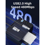 CABLETIME CA15L USB 2.0 A to B Printer Cable | 480Mbps High-Speed | Braided Durable Cable