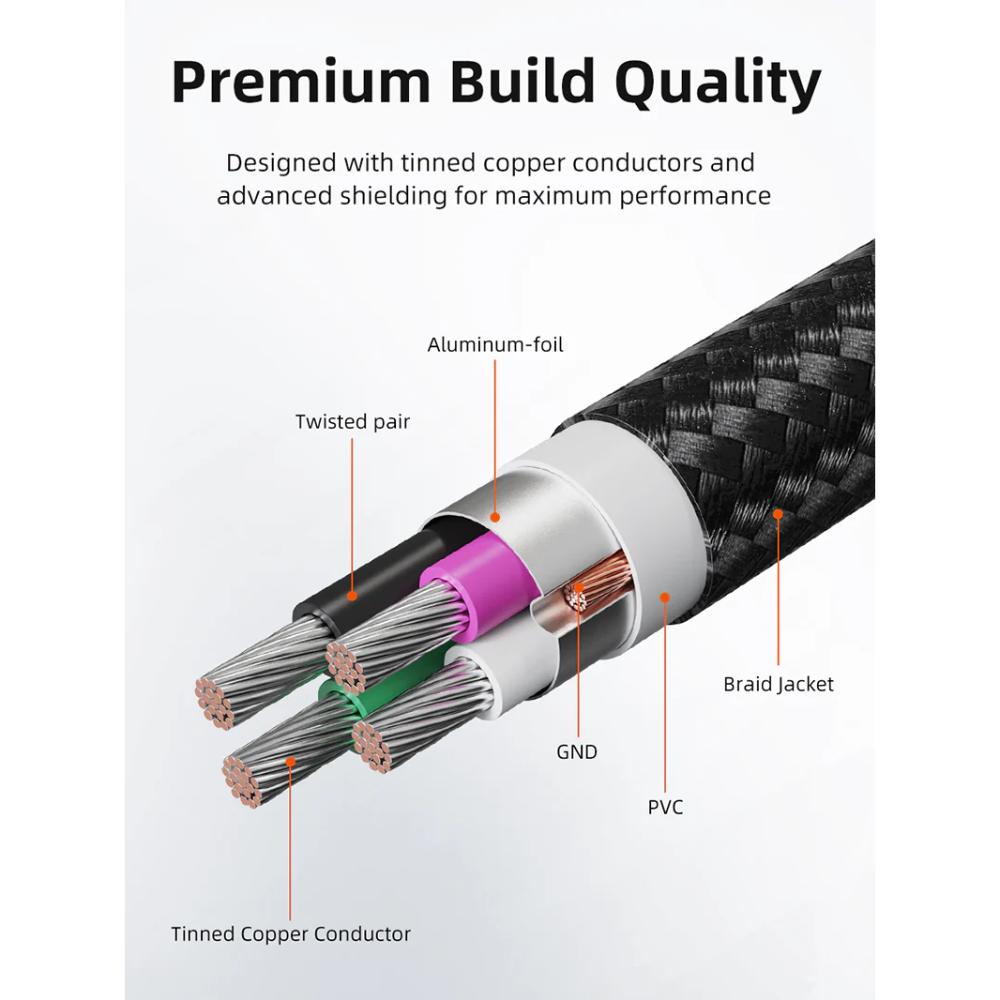 CABLETIME CA15L USB 2.0 A to B Printer Cable | 480Mbps High-Speed | Braided Durable Cable