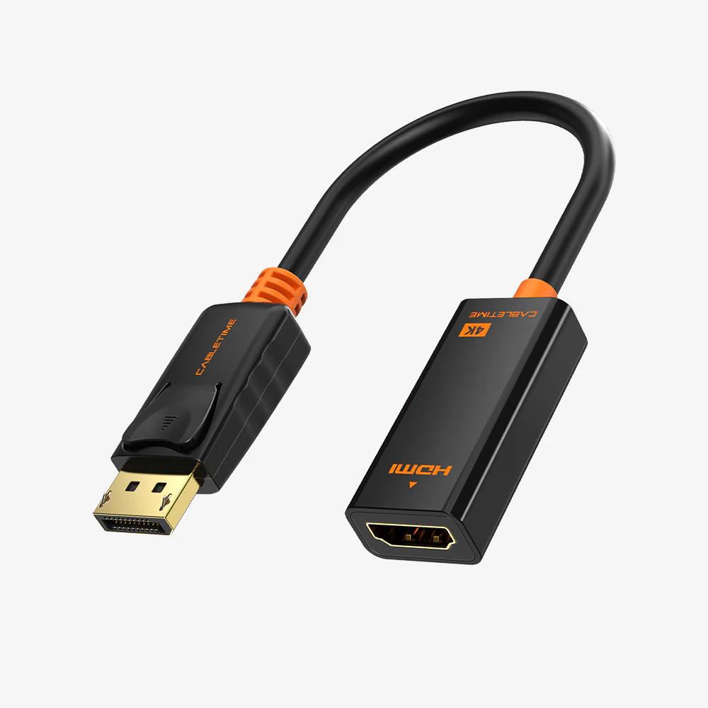 CABLETIME CP21B DisplayPort to HDMI Adapter (4K 30Hz)