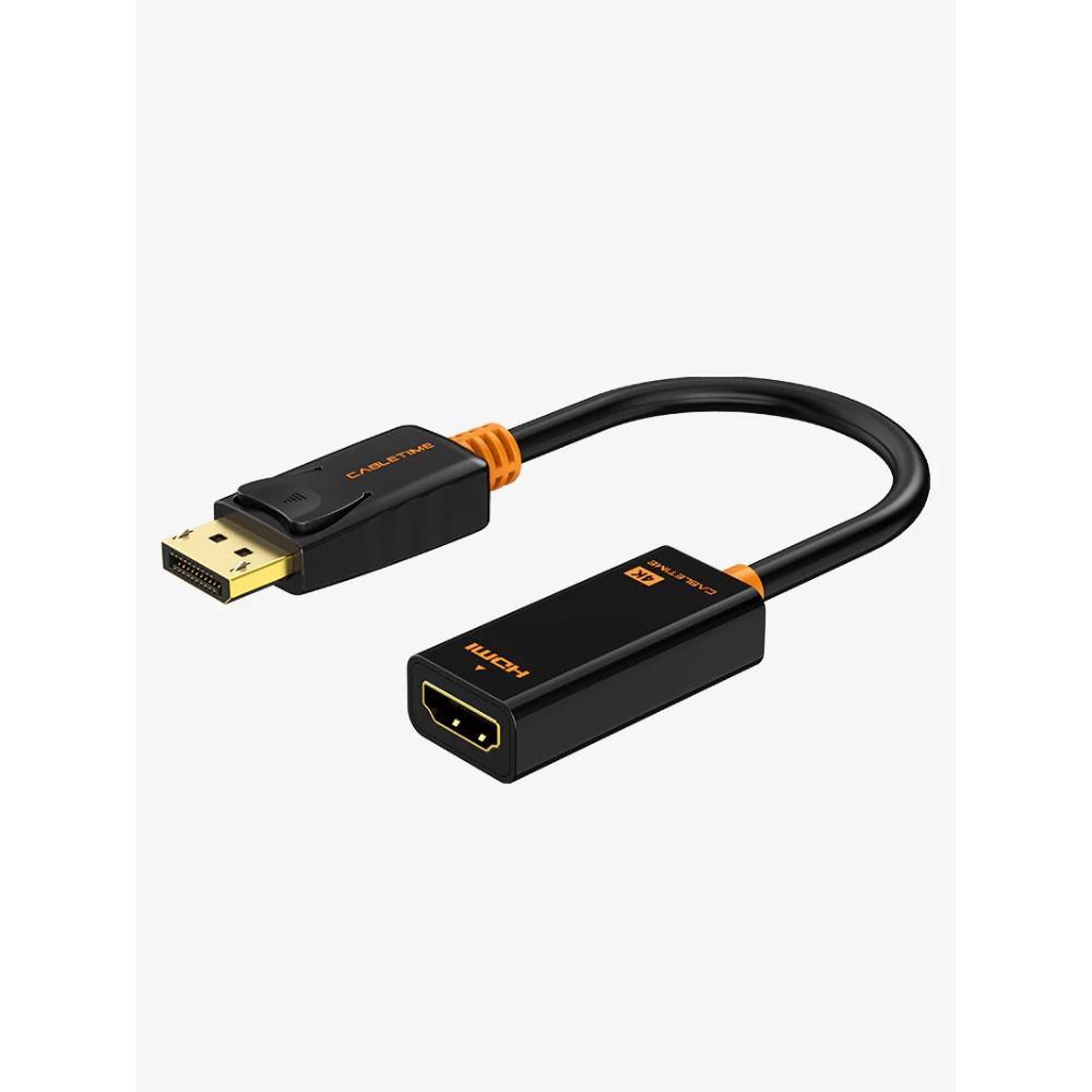 CABLETIME CP21B DisplayPort to HDMI Adapter (4K 30Hz)