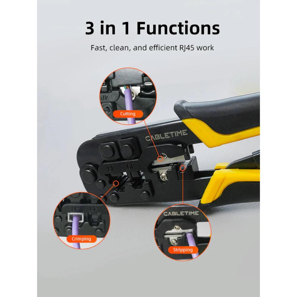 CABLETIME CNT1C Rj45 Cat 5 Cat 6 Cable Crimping Tool