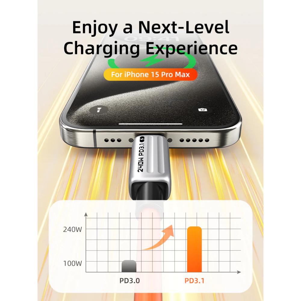CABLETIME CU04 240W USB-C to USB-C Fast Charging Cable | PD 3.1 High-Speed Power Delivery Cable