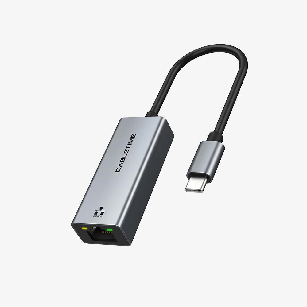 CABLETIME CB51G USB-C to RJ45 Ethernet Adapter | 1Gbps LAN | Thunderbolt 3/4 Compatible | USB-C to Gigabit Network Converter