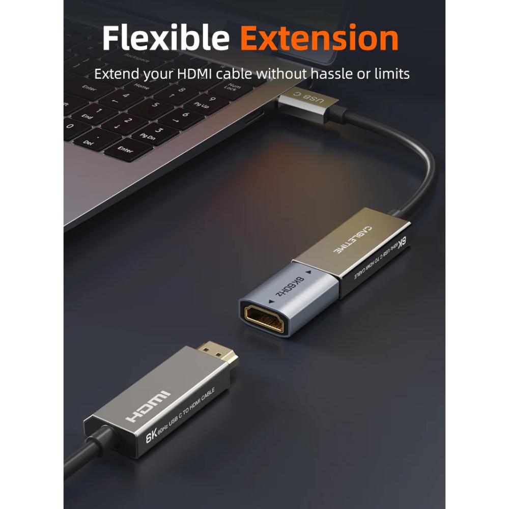 CABLETIME CP46U | HDMI 2.1 Coupler | 8K Female-to-Female Extender Adapter | 48Gbps