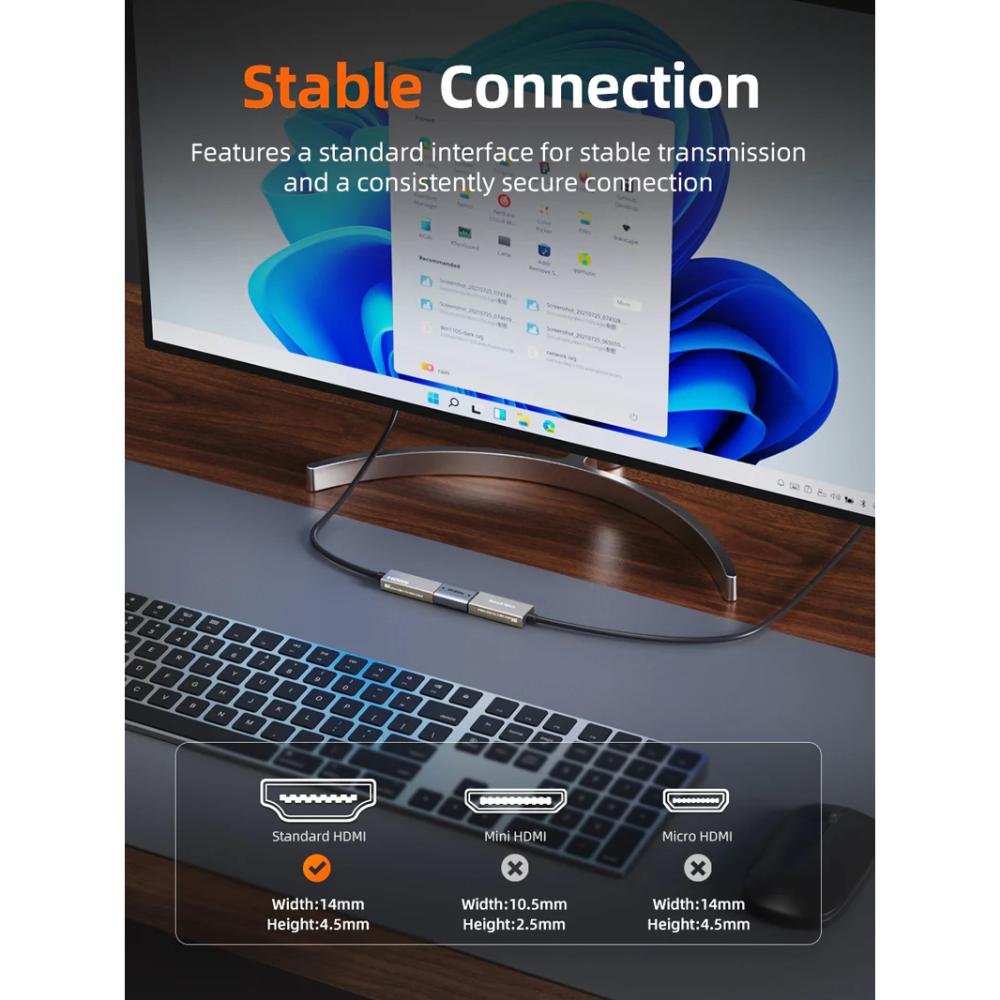 CABLETIME CP46U | HDMI 2.1 Coupler | 8K Female-to-Female Extender Adapter | 48Gbps