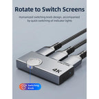 CABLETIME CP37G | 4K 60Hz HDMI 2.0 Switch | Bi-Directional 2 In 1 Out / 1 In 2 Out | Aluminum Alloy, Plug & Play