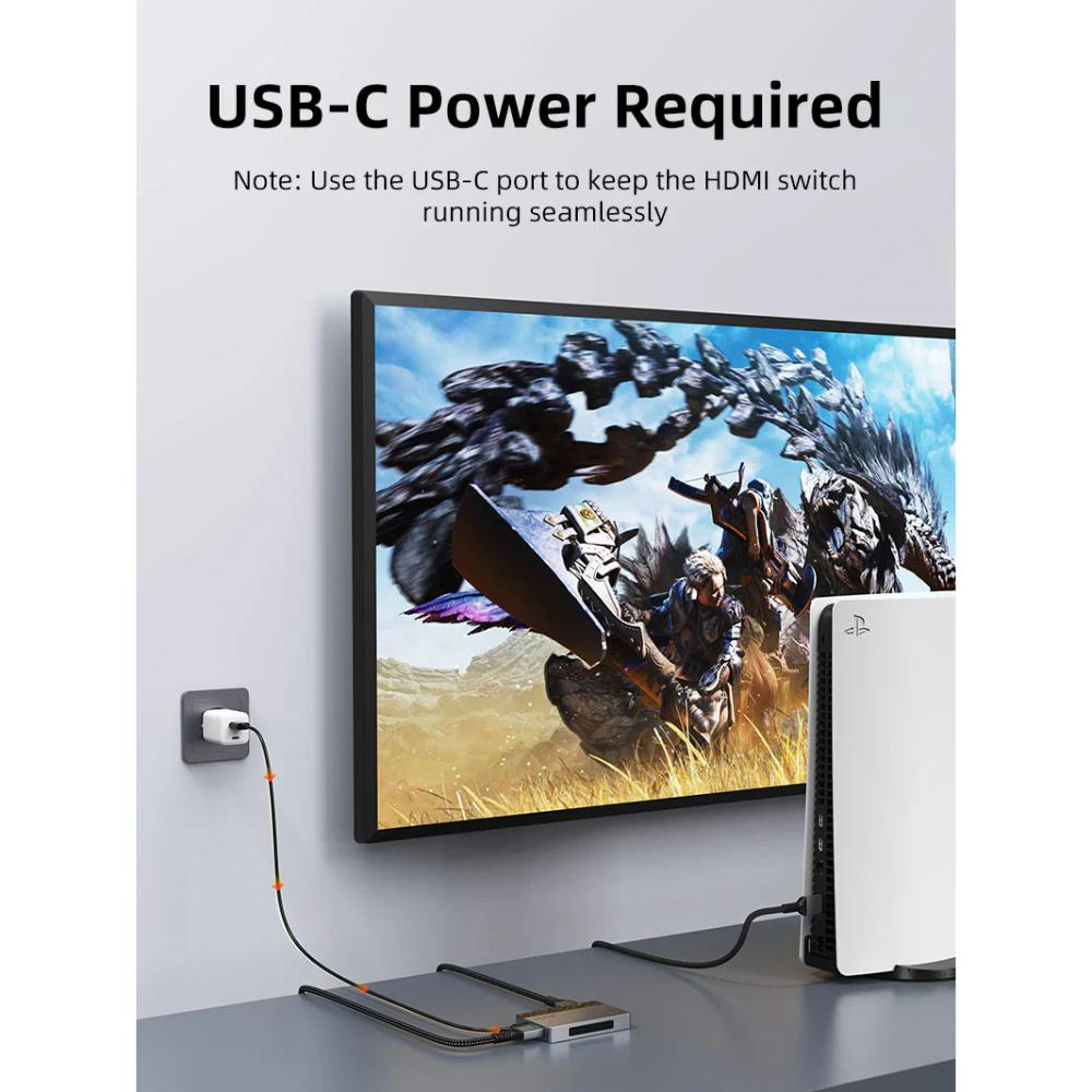 CABLETIME CP35G 3-Port HDMI Switcher 3-In-1-Out with Remote