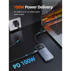 CABLETIME CB83G | USB-C Dual HDMI 4K Docking Station with Ethernet & 100W PD