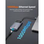 CABLETIME CB83G | USB-C Dual HDMI 4K Docking Station with Ethernet & 100W PD