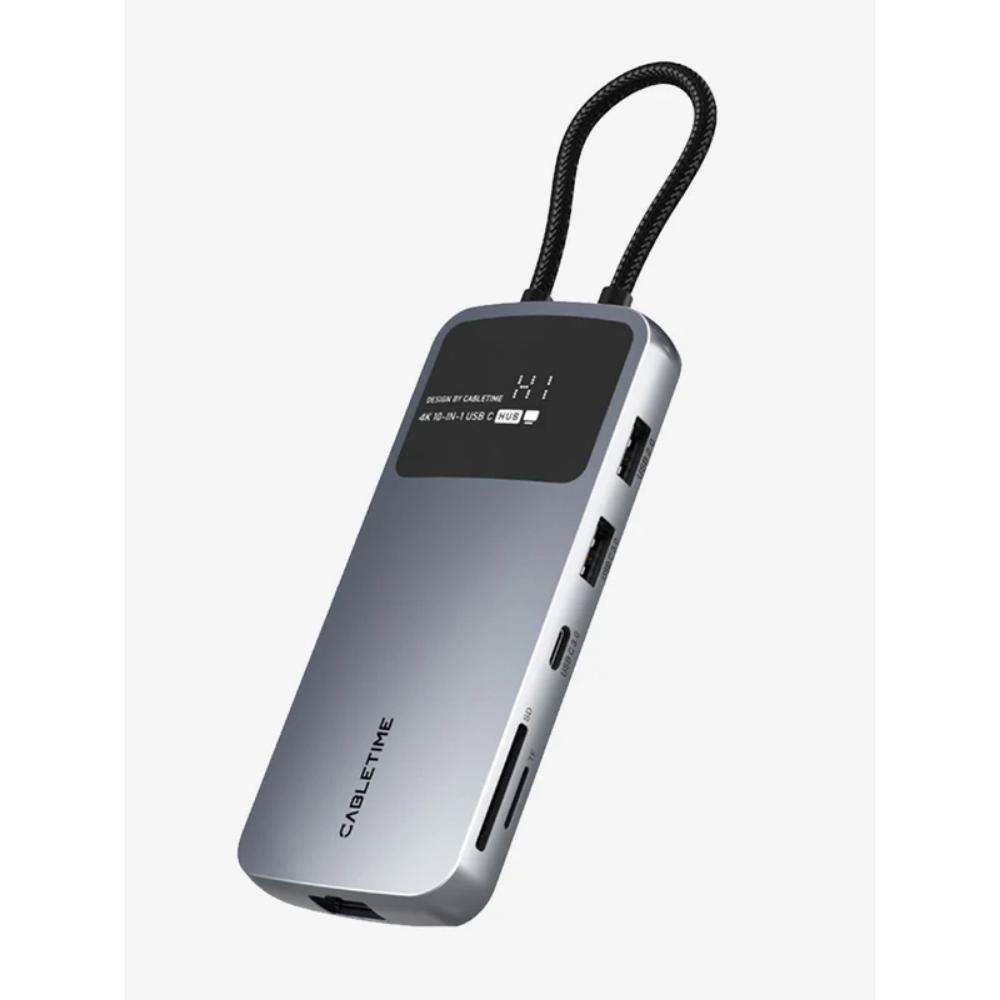 CABLETIME CB83G | USB-C Dual HDMI 4K Docking Station with Ethernet & 100W PD