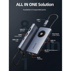 CABLETIME CB92G | 8-in-1 USB-C Adapter Hub with HDMI & Ethernet for MacBook Pro,  Laptops & Tablets