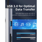 CABLETIME CB93G | 6-in-1 USB-C Multiport Travel Hub for iPad, Android Tablet & iMac
