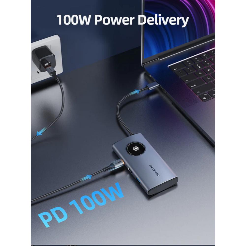 CABLETIME CB93G | 6-in-1 USB-C Multiport Travel Hub for iPad, Android Tablet & iMac