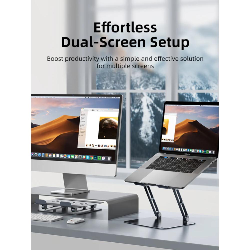 CABLETIME CS18G Adjustable Height Laptop Stand Aluminum for 17 inch Laptop MacBook