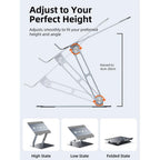 CABLETIME CS18G Adjustable Height Laptop Stand Aluminum for 17 inch Laptop MacBook