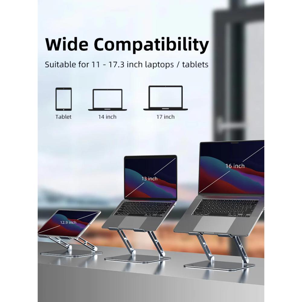 CABLETIME CS18G Adjustable Height Laptop Stand Aluminum for 17 inch Laptop MacBook